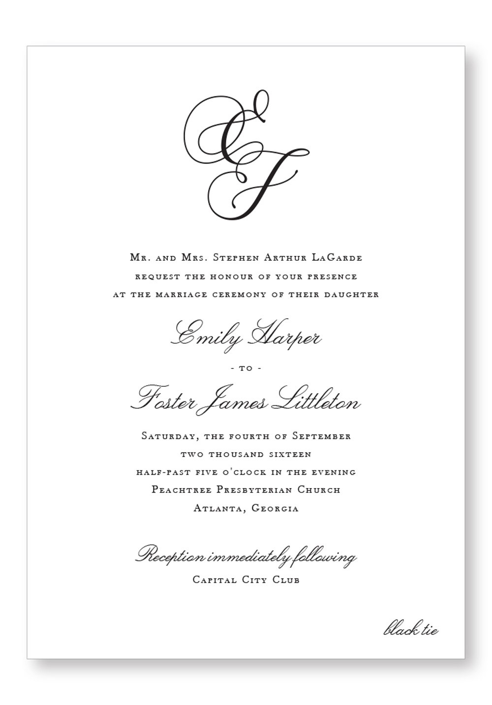 Jasmin Invitation | Paper Daisies Stationery