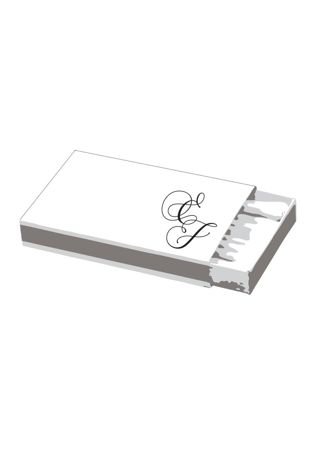 Orchid | Modern Initialed Matches | Paper Daisies Stationery