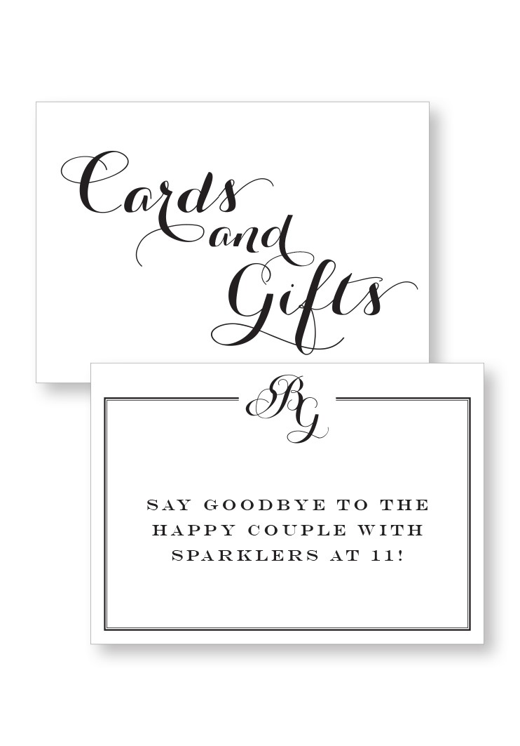 Gardenia Ceremony & Reception Small Signage | Paper Daisies Stationery