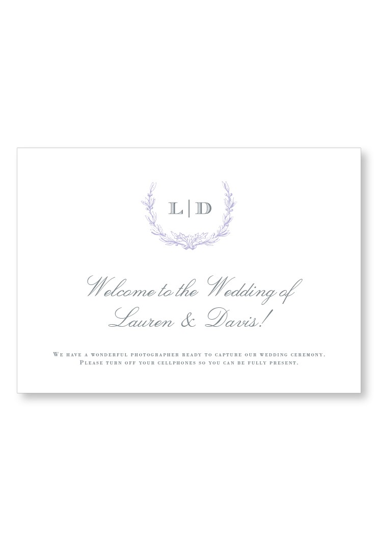 Iris Ceremony & Reception Large Signage | Paper Daisies Stationery