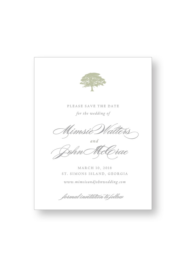 Spanish Moss Save the Date | Paper Daisies Stationery