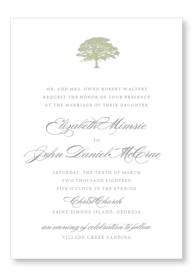 Spanish Moss Invitation | Paper Daisies Stationery