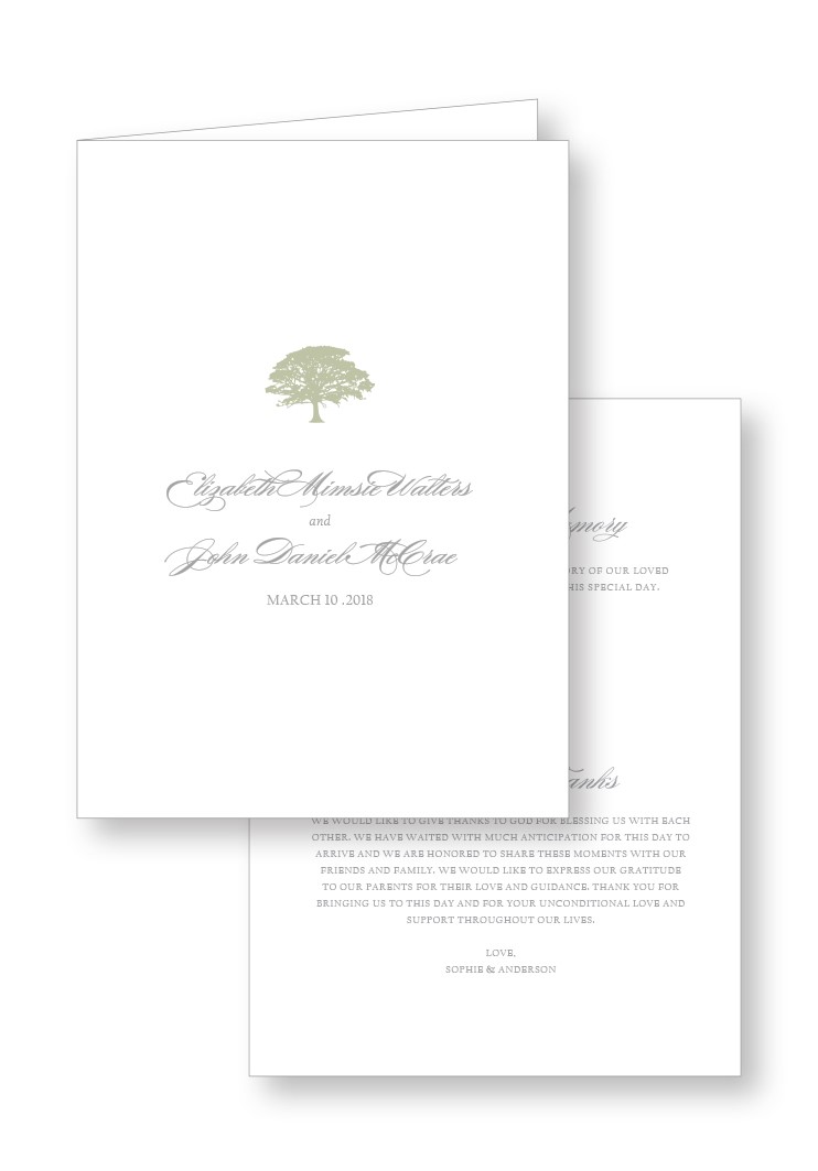 Spanish Moss Program | Paper Daisies Stationery