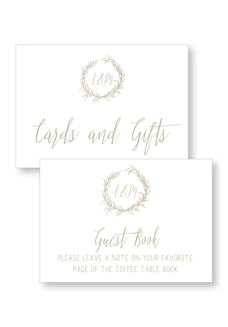 Branch Ceremony & Reception Small Signage | Paper Daisies Stationery