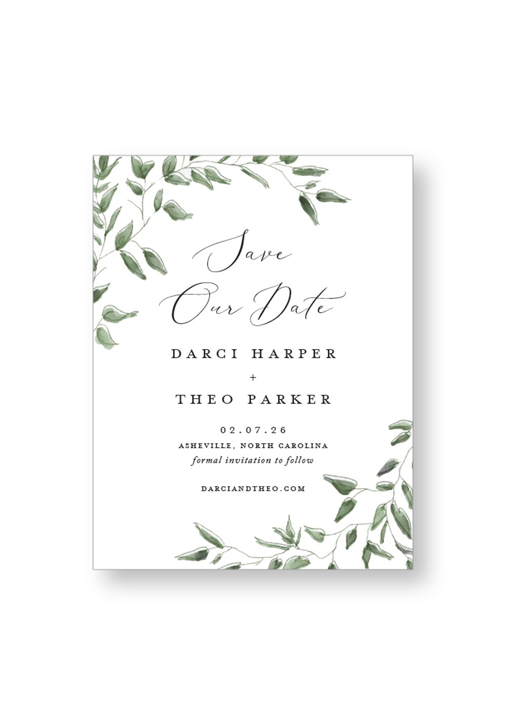 Eucalyptus Save the Date | Paper Daisies Stationery