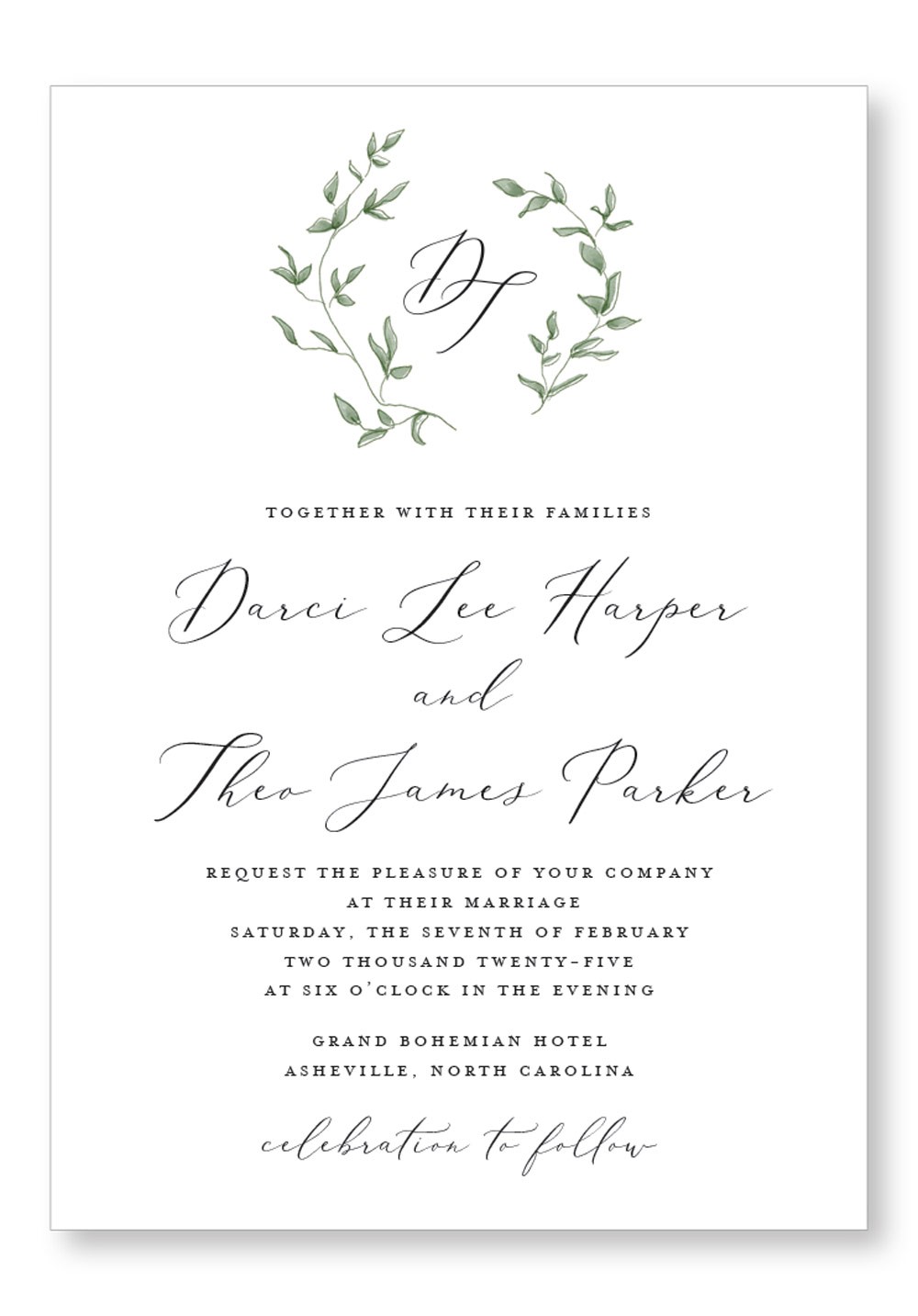 Eucalyptus Invitation | Paper Daisies Stationery