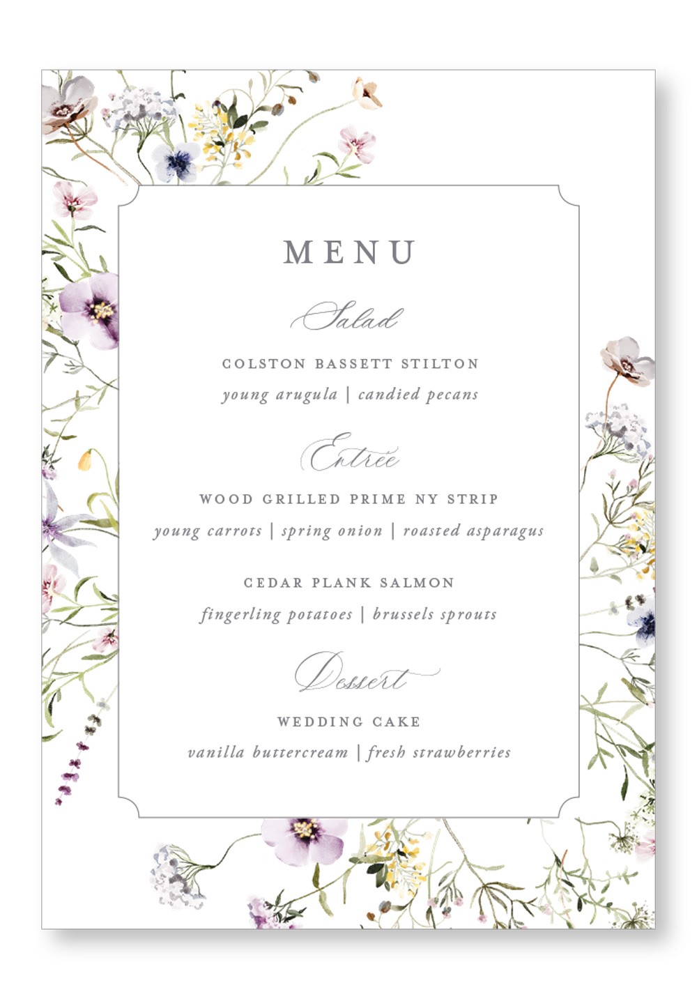 Camellia Menu | Paper Daisies Stationery