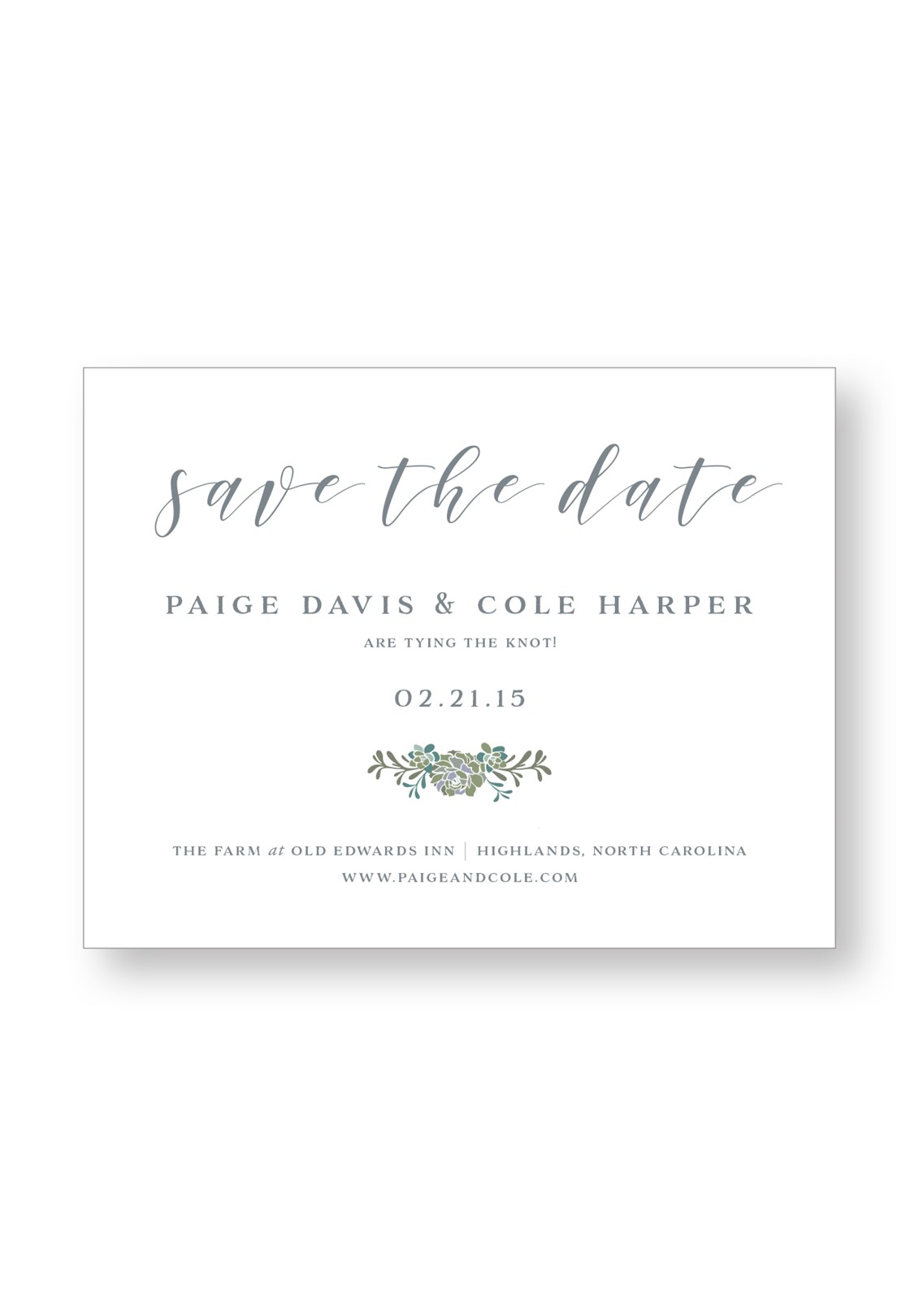 Succulent Save the Date | Paper Daisies Stationery