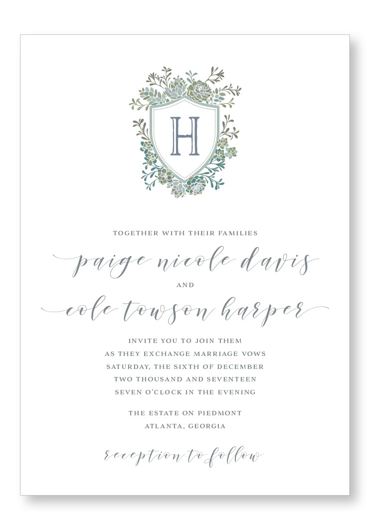 Succulent Invitation | Paper Daisies Stationery