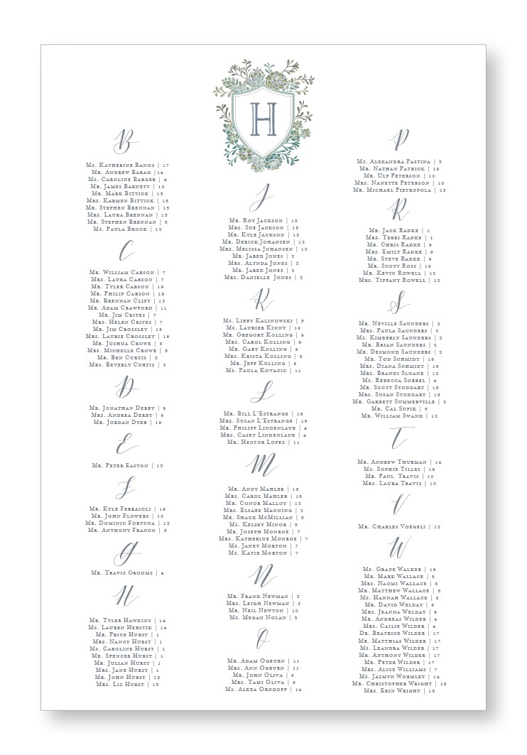 Succulent Seating Chart | Paper Daisies Stationery