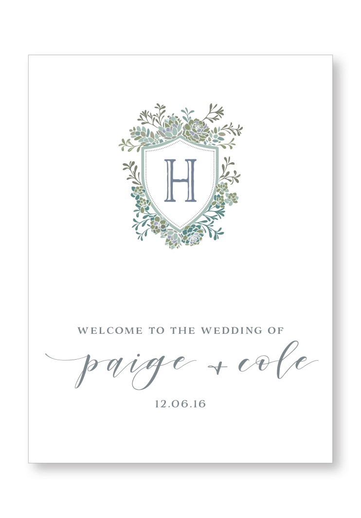 Succulent Ceremony & Reception Large Signage | Paper Daisies Stationery