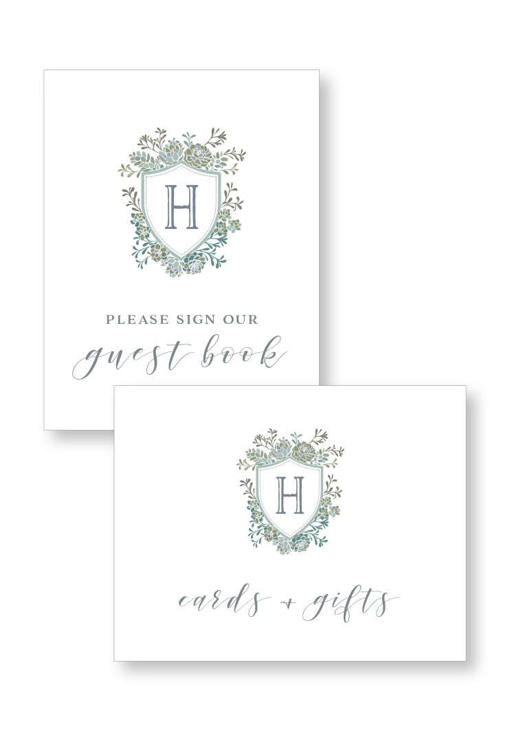 Succulent Ceremony & Reception Small Signage | Paper Daisies Stationery