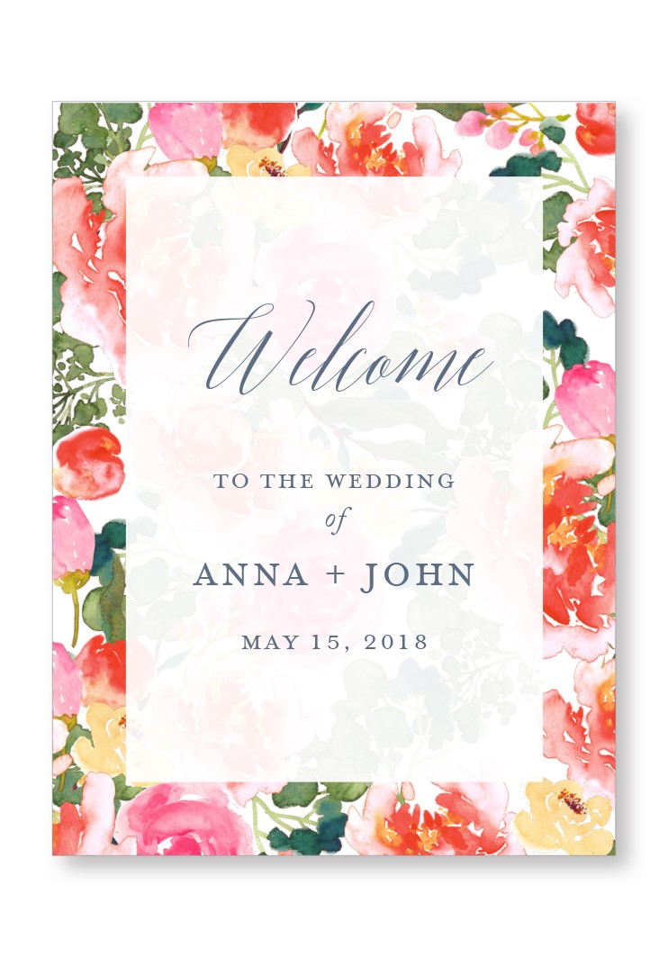 Bouquet Ceremony & Reception Large Signage | Paper Daisies Stationery