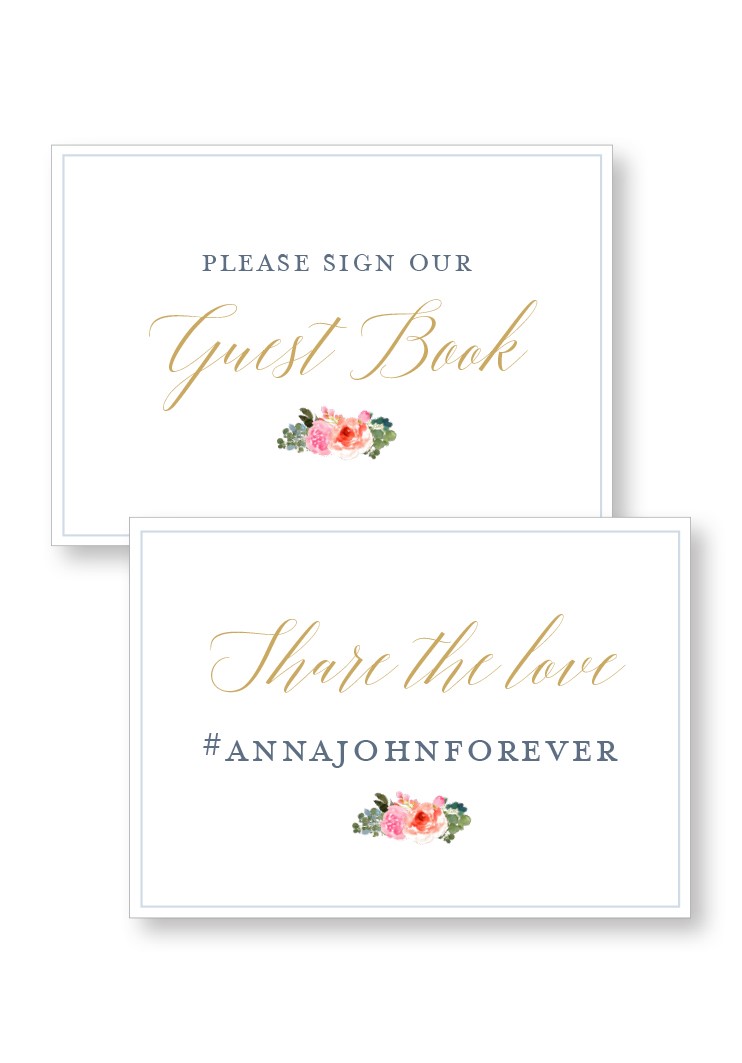 Bouquet Ceremony & Reception Small Signage | Paper Daisies Stationery