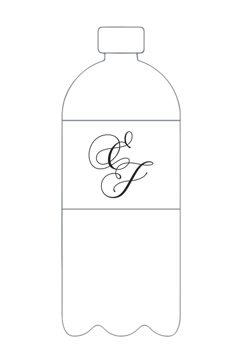 Jasmin Water Bottle Label | Paper Daisies Stationery