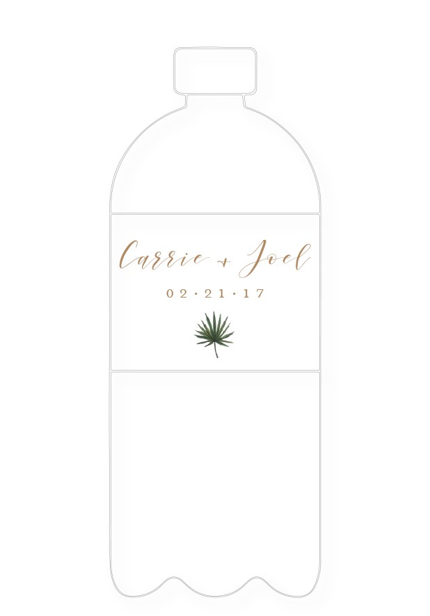 Palm Water Bottle Label | Paper Daisies Stationery