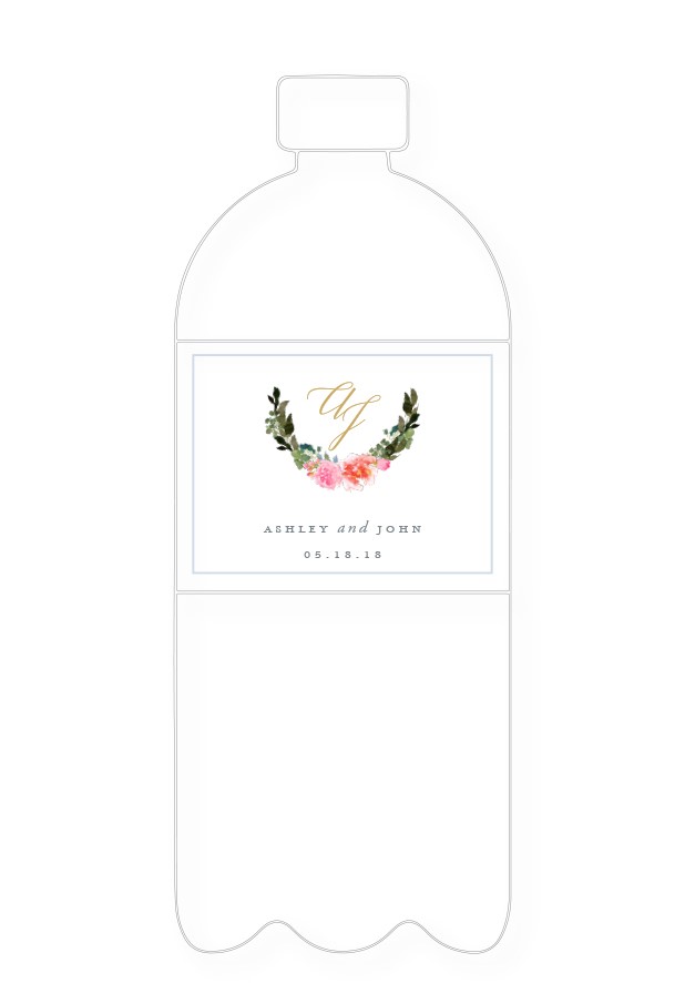 Bouquet Water Bottle Label | Paper Daisies Stationery