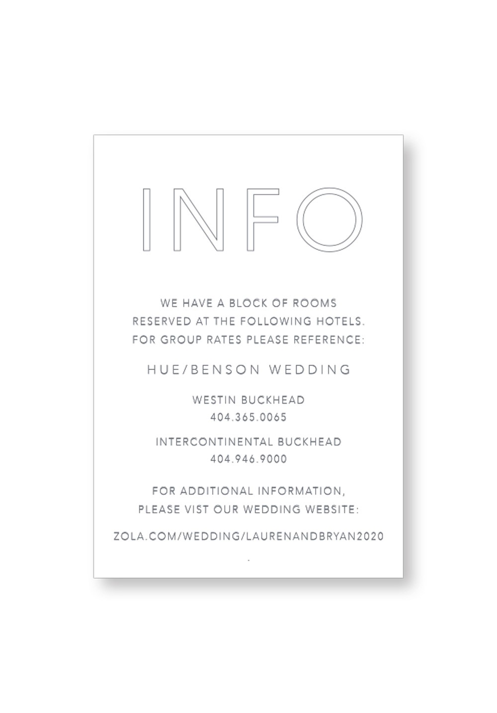 Orchid | Modern Invitation Enclosure Card | Paper Daisies Stationery