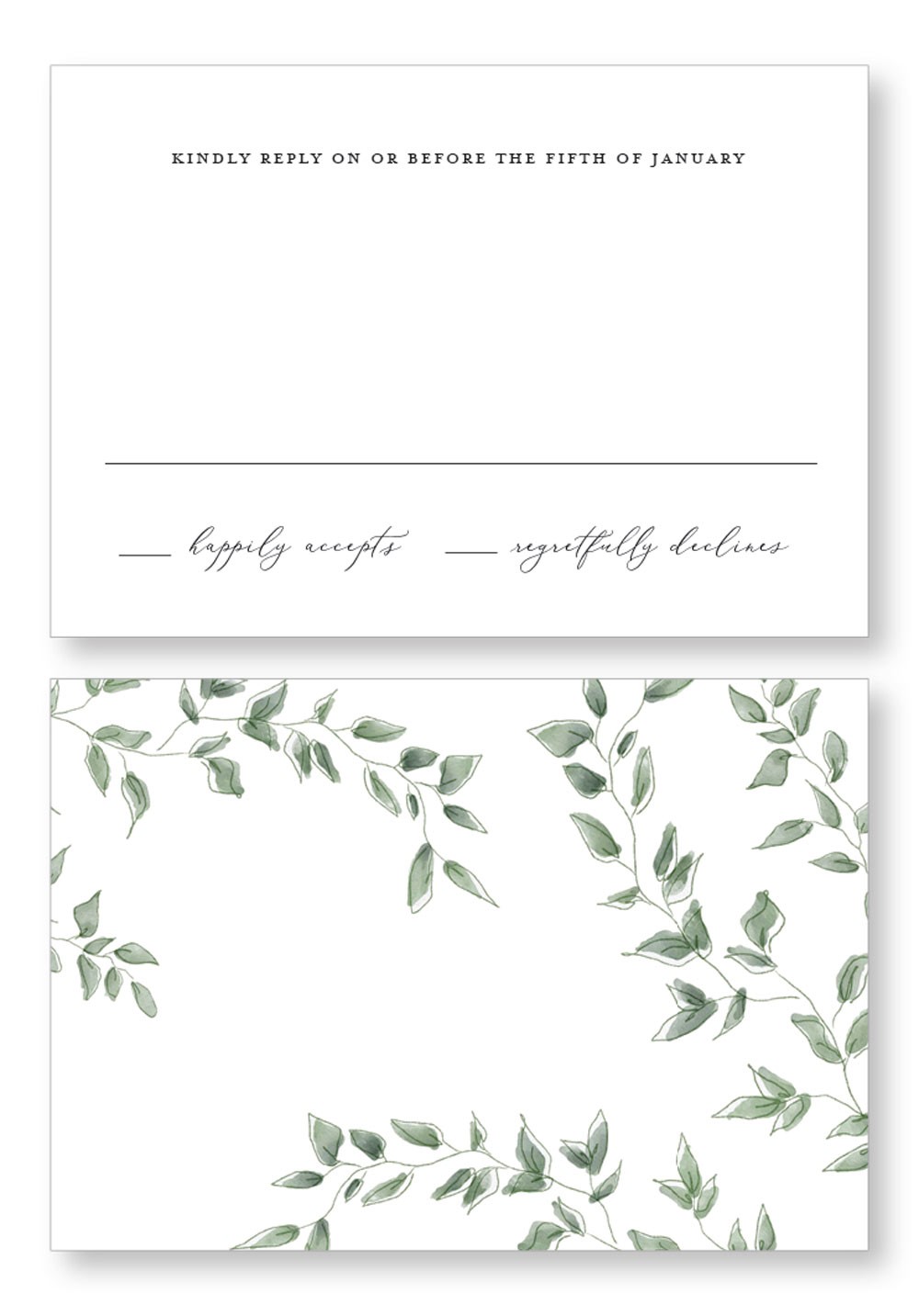Eucalyptus RSVP Card | Paper Daisies Stationery