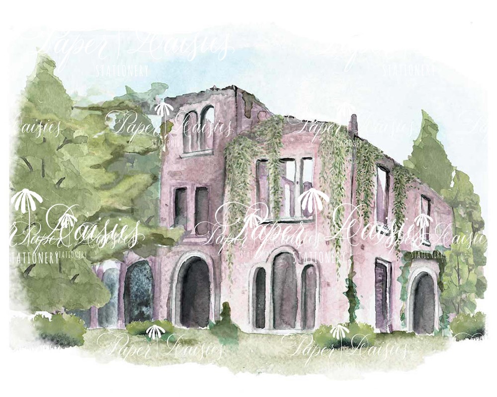 Barnsley Resort, Georgia | Watercolor Venue Painting | Paper Daisies Stationery