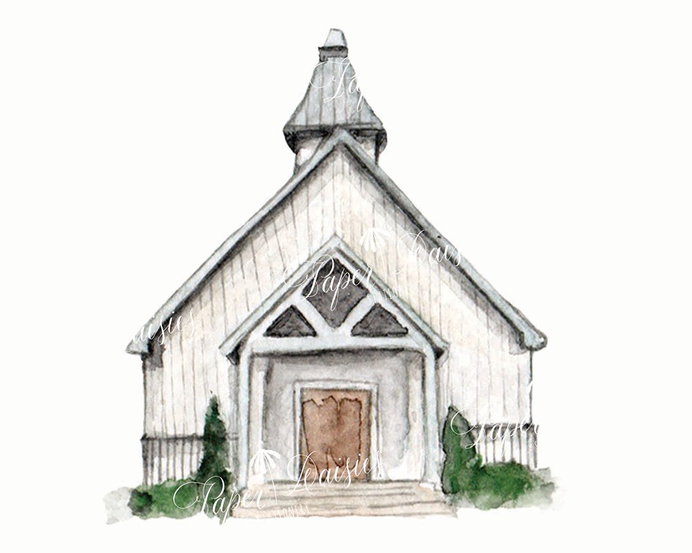 Barnsley Resort Town Hall, Georgia | Watercolor Venue Painting | Paper Daisies Stationery