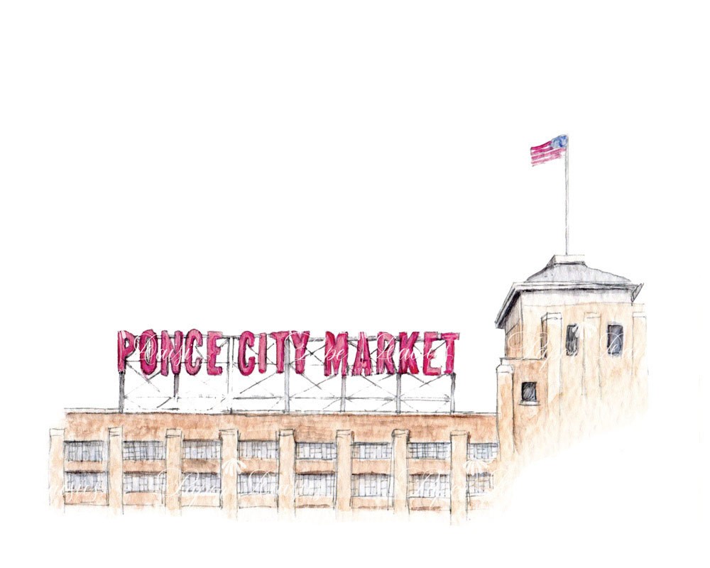 Ponce City Market, Atlanta, GA | Watercolor Venue Painting | Paper Daisies Stationery