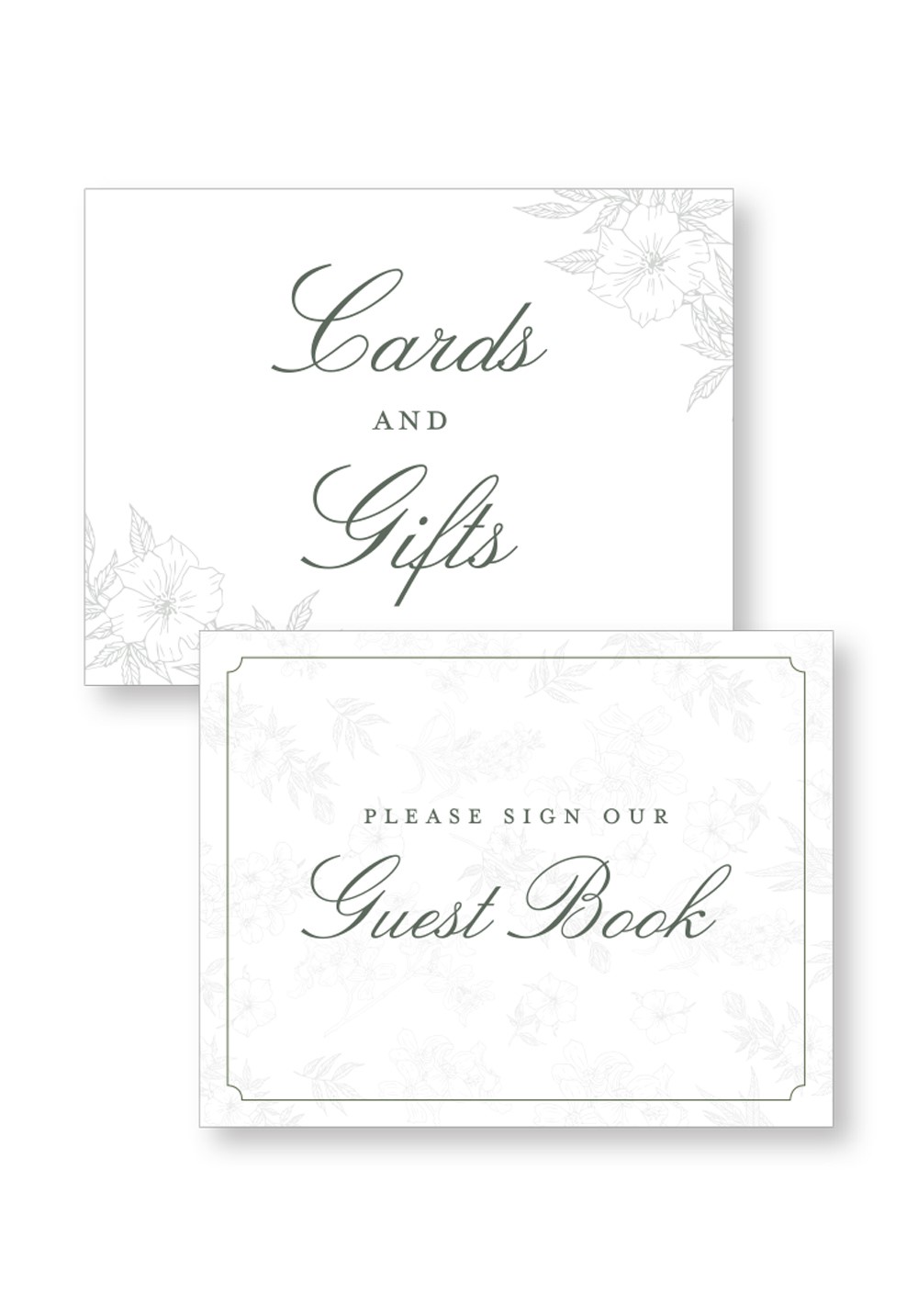 Rosemary Ceremony & Reception Small Signage | Paper Daisies Stationery