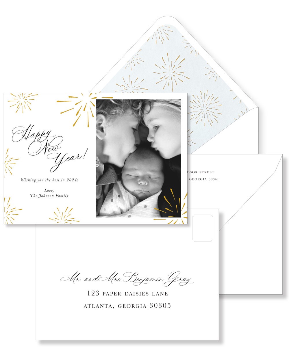 Happy New Year cards with foil pressed liners!