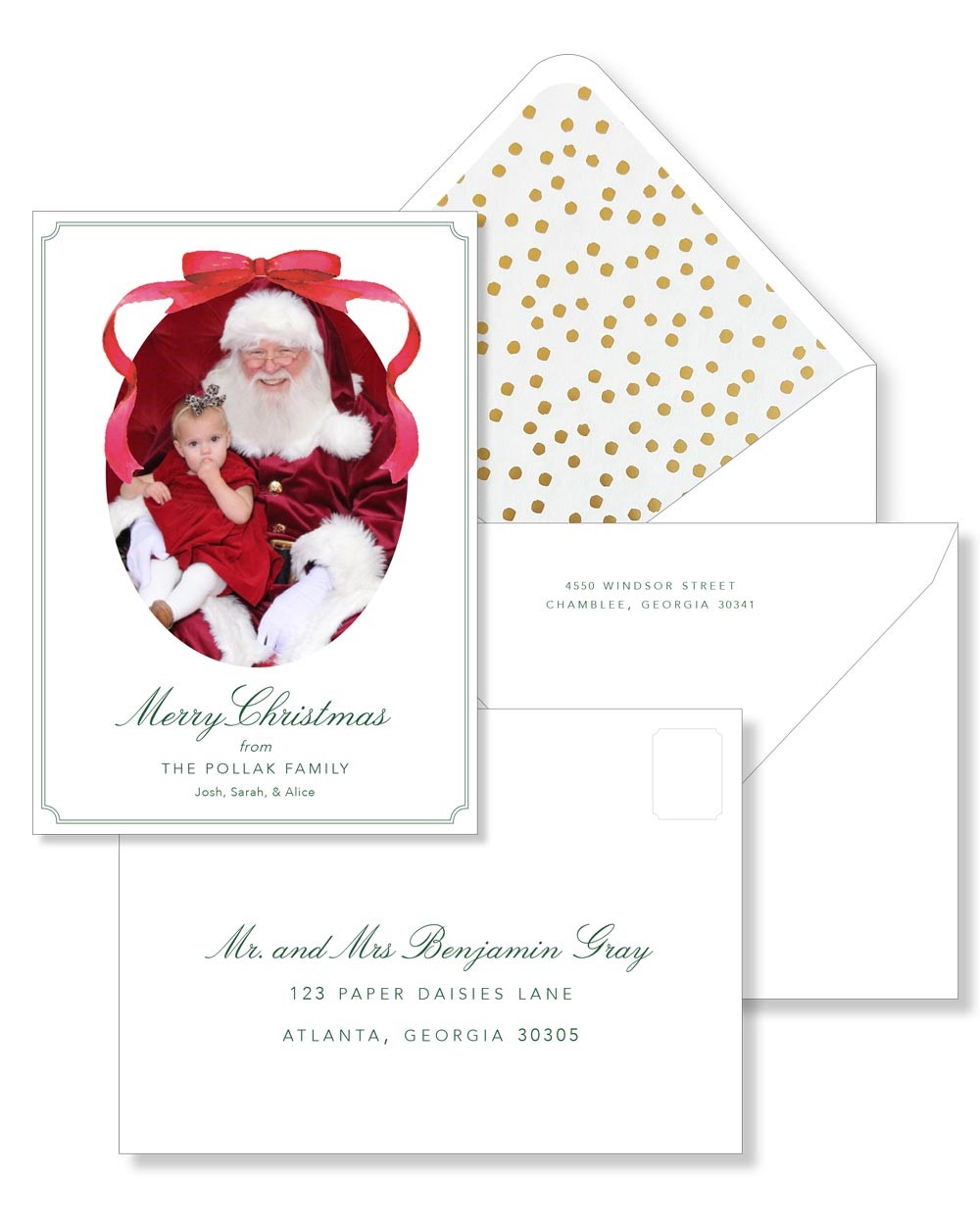 Merry Christmas cards with foil pressed liners!