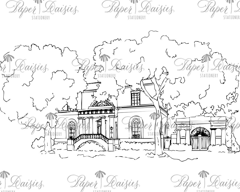 Ships of the Sea Museum, Savannah, Georgia | Sketched Venue Art | Paper Daisies Stationery