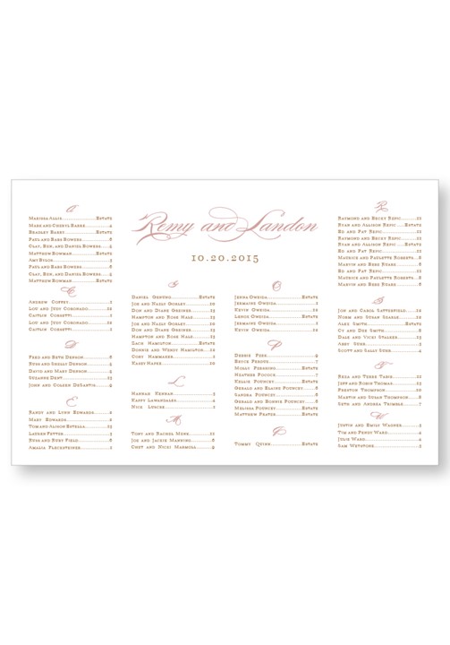 Rose Seating Chart