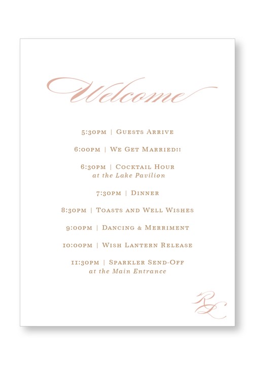 Rose Ceremony & Reception Large Signage