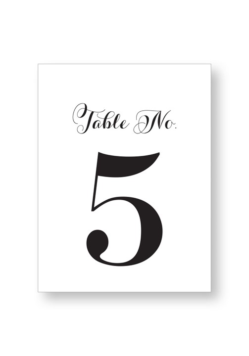 Gardenia Table Numbers