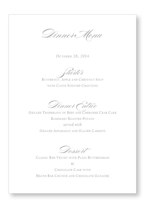 Spanish Moss Menu