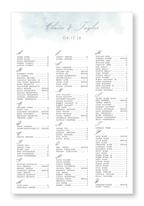 Lotus Seating Chart