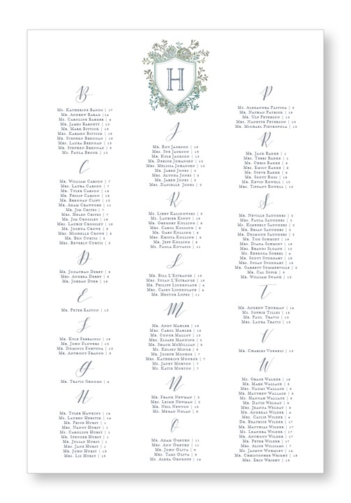 Succulent Seating Chart