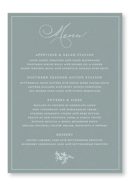 Blossom Menu