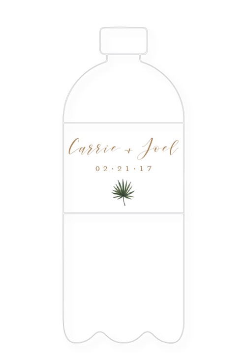 Palm Water Bottle Label