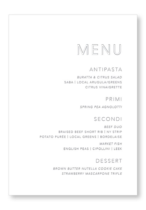 Orchid Menu