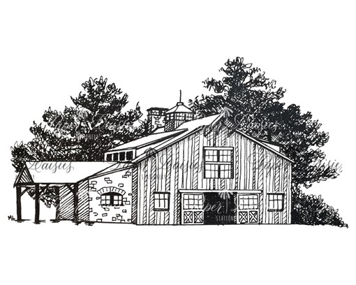 Sandy Creek Barn at Reynolds Lake Oconee Venue Sketch Artwork