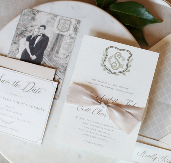 Custom Wedding Invitations | Atlanta Stationer | Paper Daisies Stationary